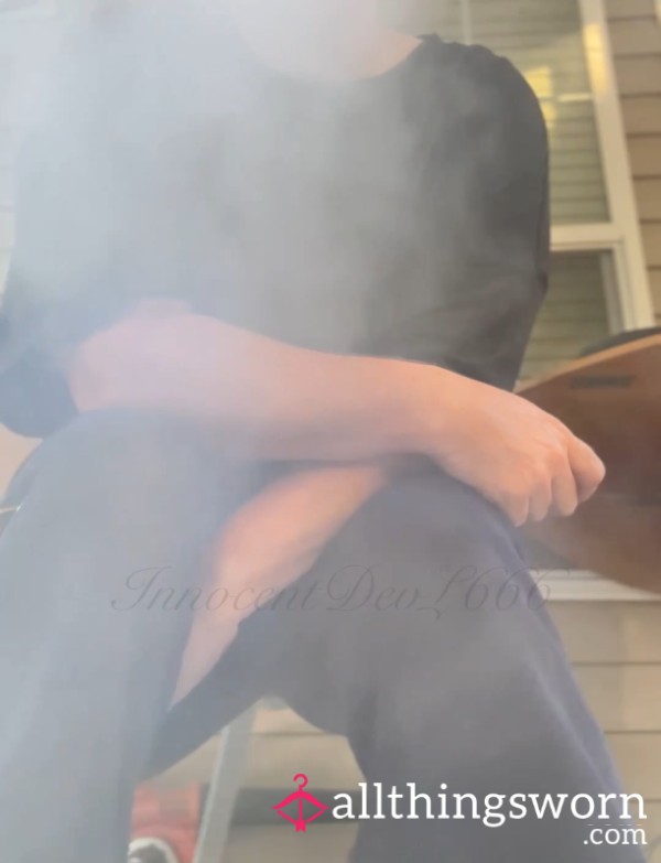 Smoking With Clothes (shows Stomach And Underboob)