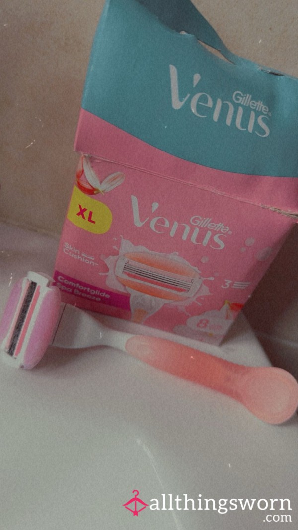 Smooth Where It Counts… My Favorite Shaver (Still Wet, With Extra Heads Just For You)” 💦🪒😉