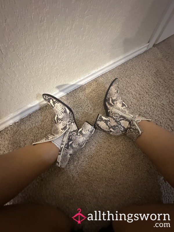 Snake Print Boots