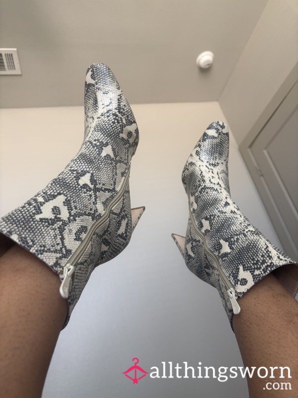 Snakeskin Heels Worn & Ready 👢