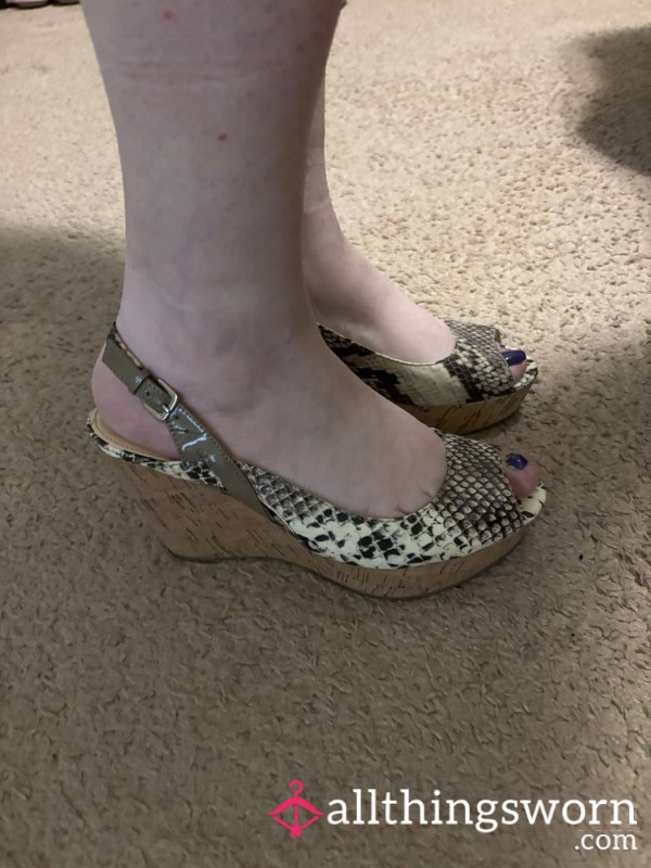 Snakeskin Wedges