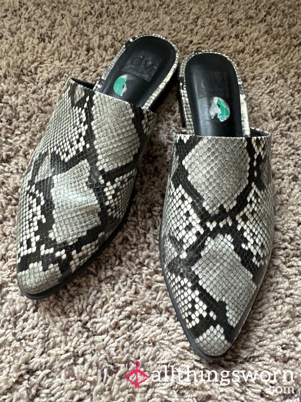 Snakeskin Work Flats