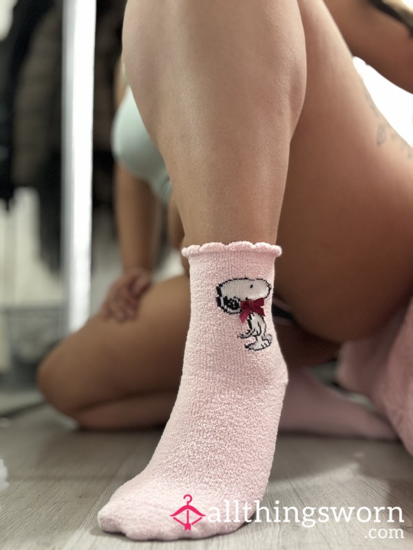 Snoopy Pink Fluffy Socks