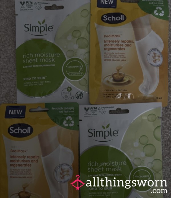 Soaked & Glowing – Used Face & Foot Mask Duo