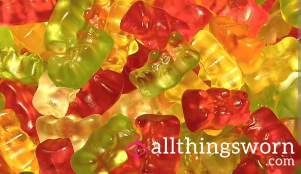 Soaked,or Chewed Gummy Candy.