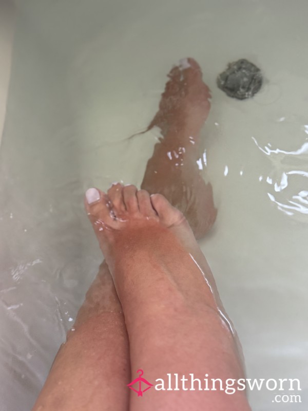 Soaking Wet Bath Foot Tease