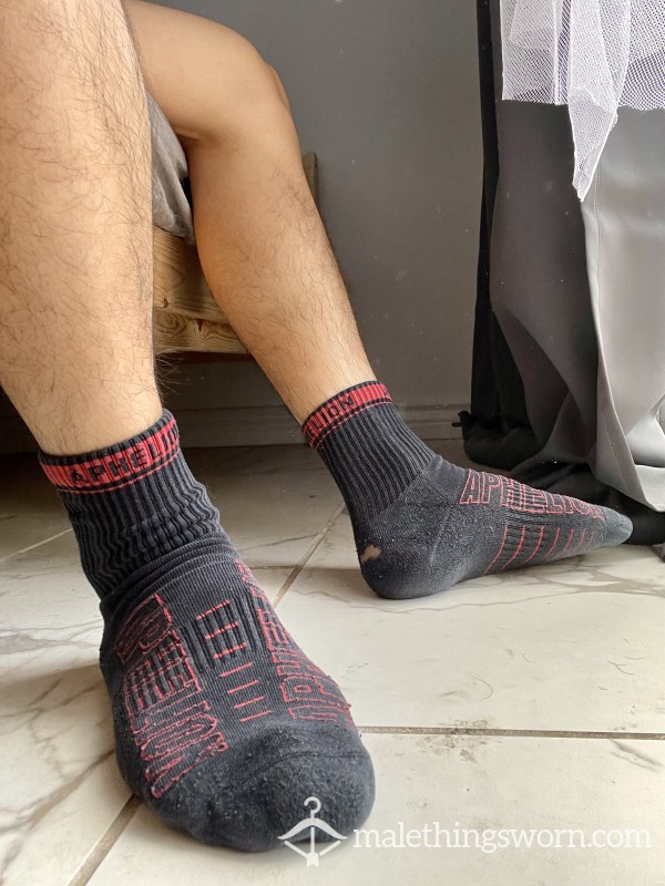 Worn Black Workout Socks