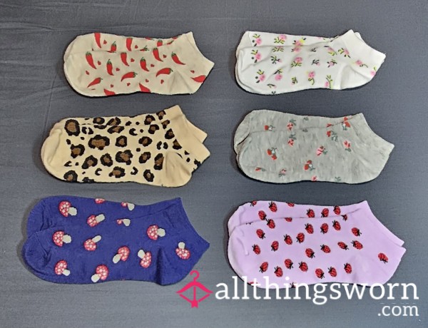 Sock Options ~ 2 DAY WEAR & FOOTPLAY WEAR PICS INCLUDED ~ PRICED PER PAIR ~ ANKLE, NO-SHOW, CREW