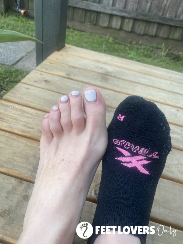 Sockets Worn All Day Running Around A Restaurant With Pretty White Toes Inside Them