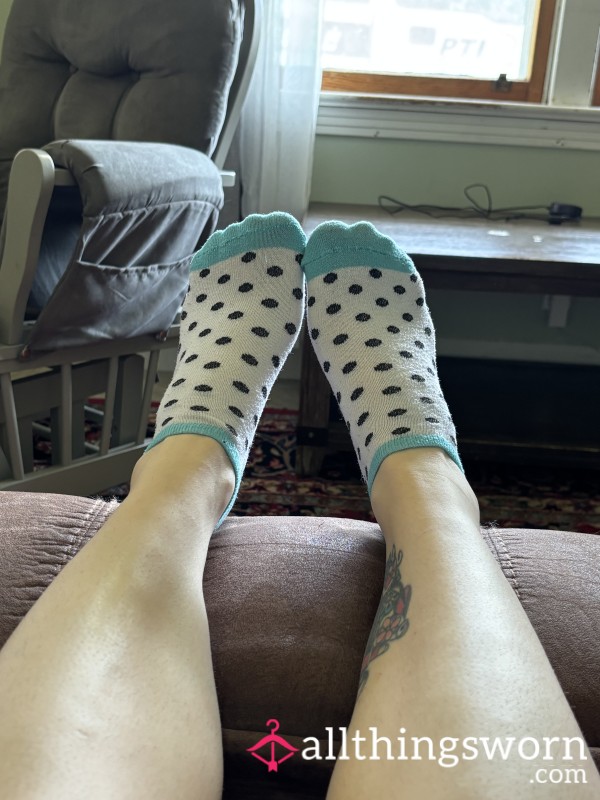Socks - Blue & White Ankle