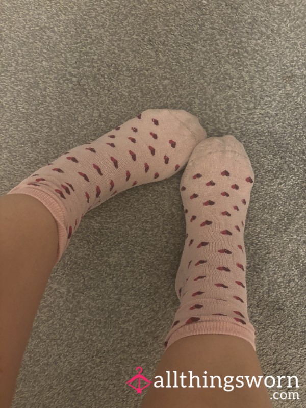 Socks Worn Pink Heart