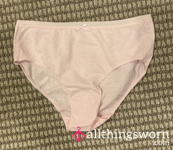 Soft Baby-Pink Cotton Panties 💗🎀 48hr Wear