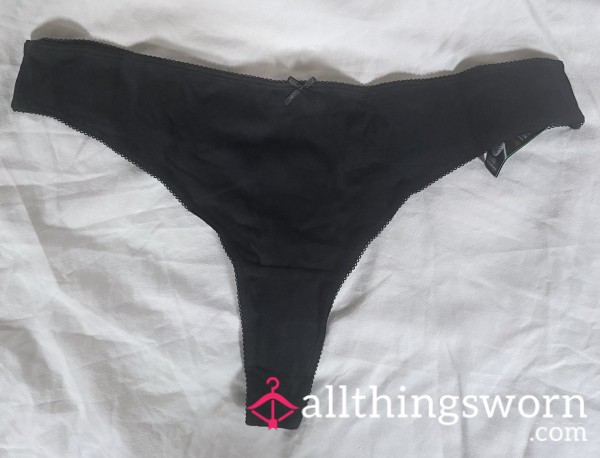 Soft Black Thong – Worn After Purchase