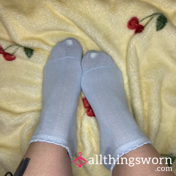 Soft Blue Ankle Socks - 24hr Wear Included 🩵