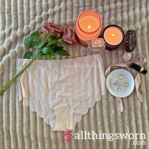 Soft Blush Scalloped Panties — High-Waisted Elegance By Camille V.