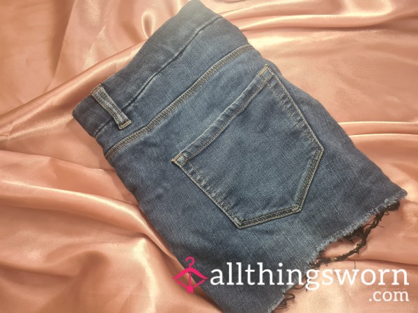 Soft Denim Cut Off Booty Shorts