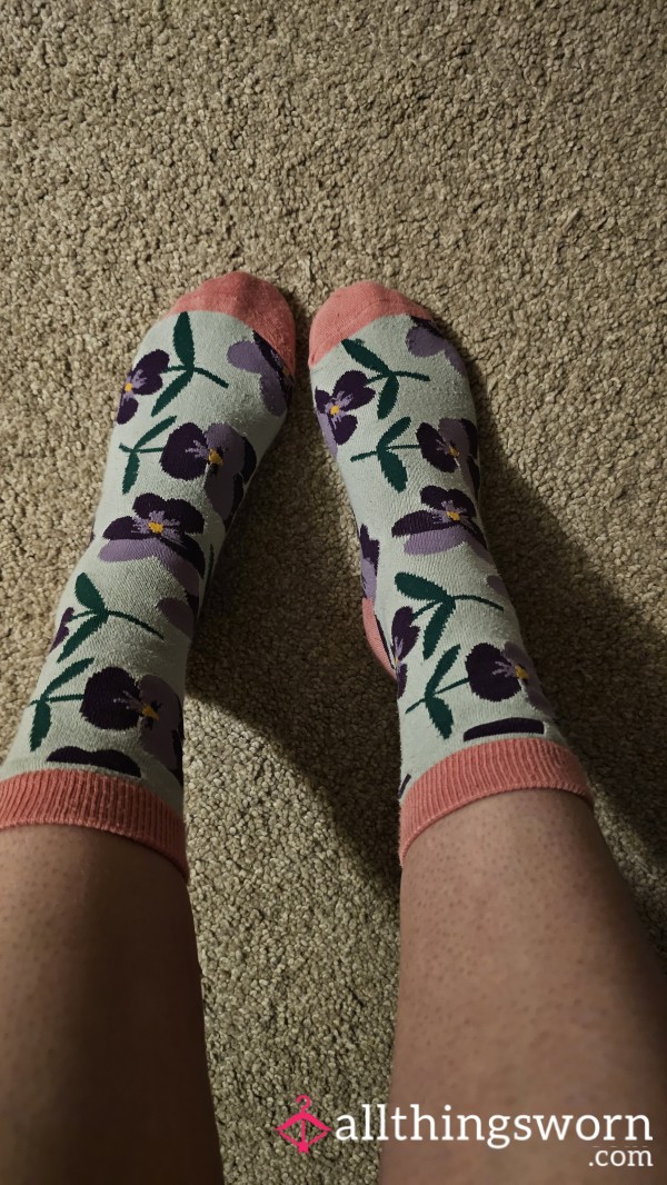 Soft Flor*l Ankle Socks