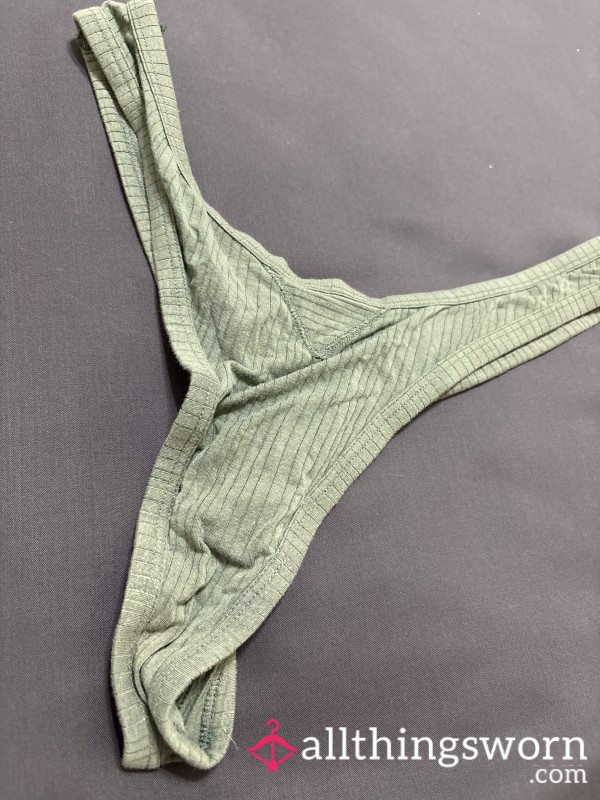 Soft Green Stained Thong