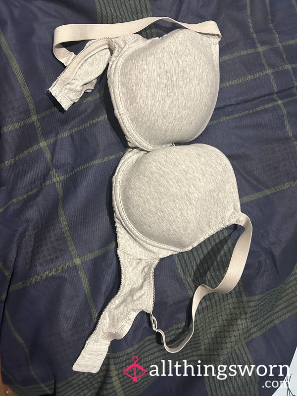 Soft Grey Cotton Bra 36F