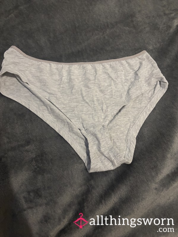 Soft Grey Cotton Full Briefs🍑Size Medium