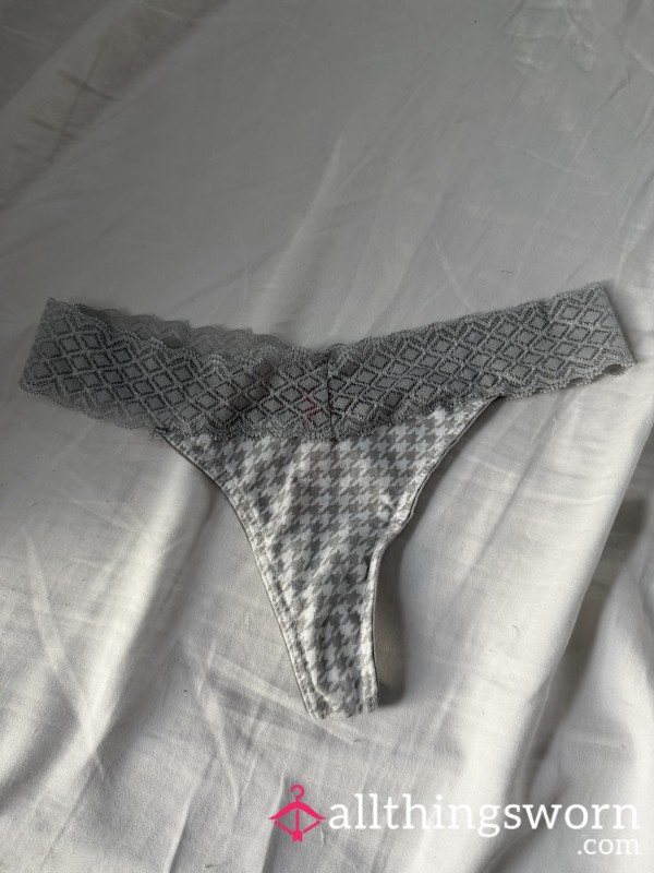 Soft Grey Lace Thong • Cozy, Feminine, Girl-Next-Door 🤍