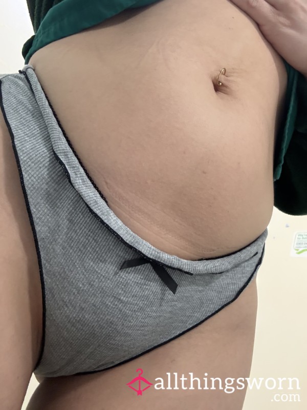 Soft Grey Panties Worn All Day By Your Goddess