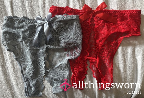 Soft Lace Crotchless Panties