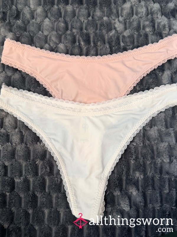 **sold**Soft Lace Trim Two Panty Set 💕 Feminine, Light, Subtle & Flirty