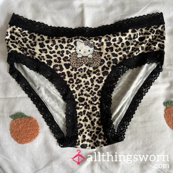 Soft, Leopard 🐆 Hello Kitty Full Back Panties - 24hr Wear Included & Add Ons Available
