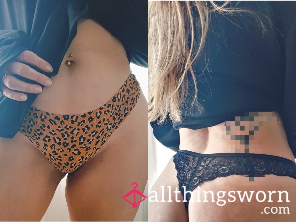 Soft Leopard Print Poly And Lace Thong