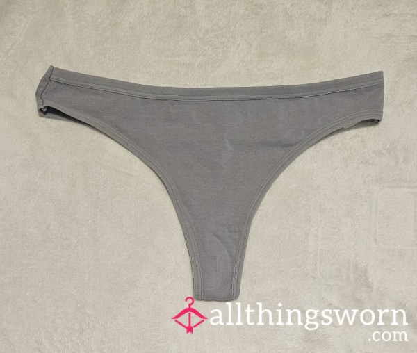 Soft N' Supple Cotton Thong: Basic Grey