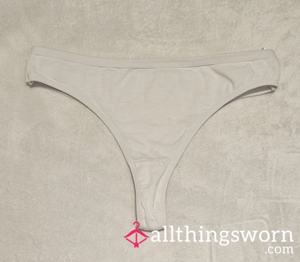 Soft N' Supple Cotton Thong: White