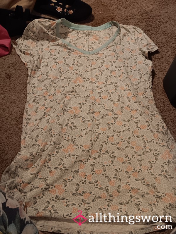 Soft Petals & Sweet Sighs – Worn Flor*l Sleep Shirt
