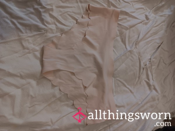 Soft Pink Scallop Panties – Delicate, Sleek, & Soaked In Sweetness