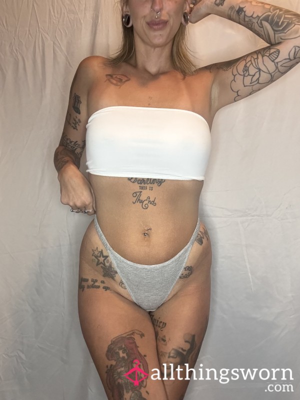 Soft, Ribbed Cotton Thong - 👽