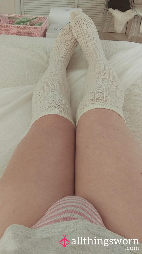 Soft Smelly Cotton Over The Knee Socks (Smells So Good!) Worn By Tgirl Dani Tempest