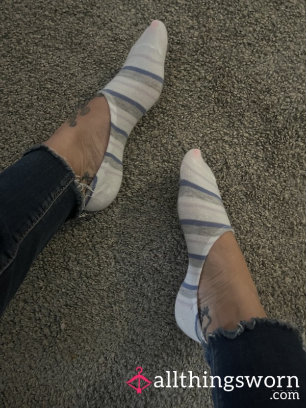 Soft Striped No Show Socks