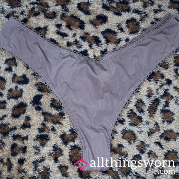 Soft Taupe Silky Thong - 24hrs Wear Included