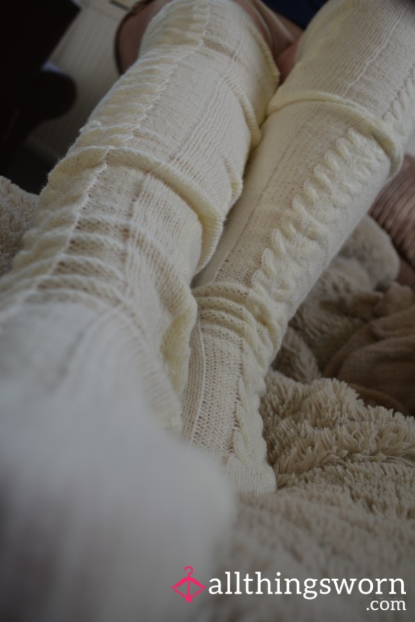 Soft Thigh High Cosy Socks - 1 Pair Available - Lightly Worn (6-12 Hours)