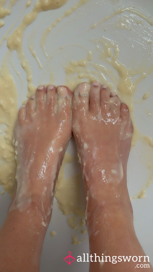 Soft Toes Squishing Sticky Rice Pudding – ASMR Foot Crush Fetish