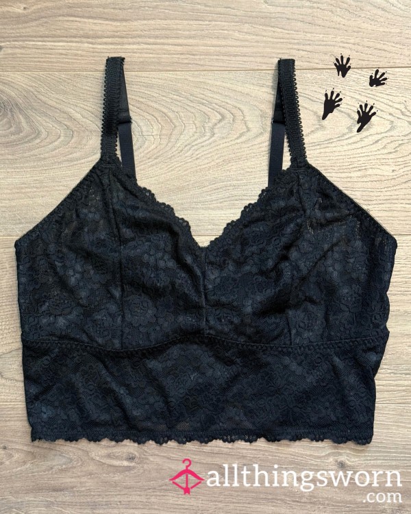 Soft Torrid Black Lace Longline Bralette, Size 2X, For Custom Wear