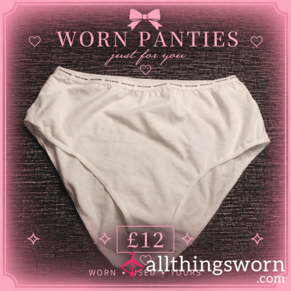 Soft White Worn Panties 🤍 24 Hour Wear – £12
