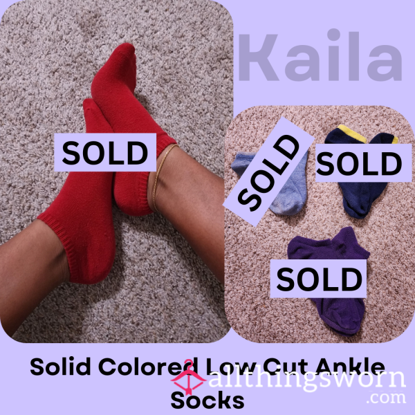 ** SOLD ** Solid Colored Low Cut Ankle Socks