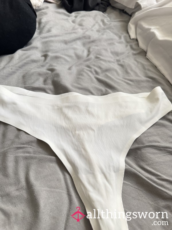 Spandex Feel White Thong