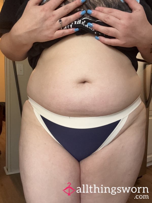 Spandex Navy And Tan Panties