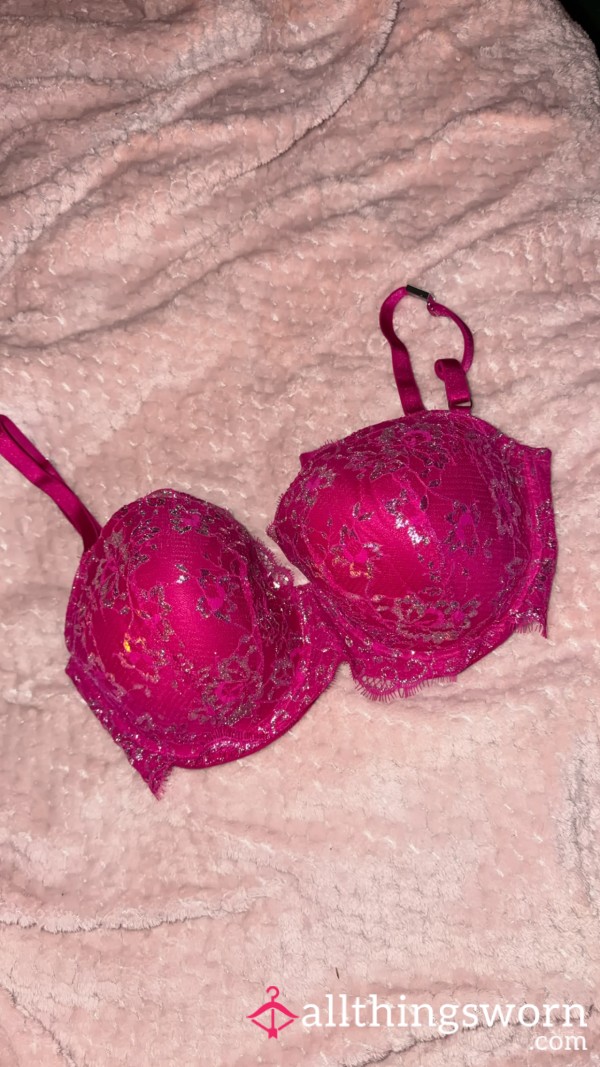 Victoria Secret Sparkle Hot Pink And Baby Pink Bras