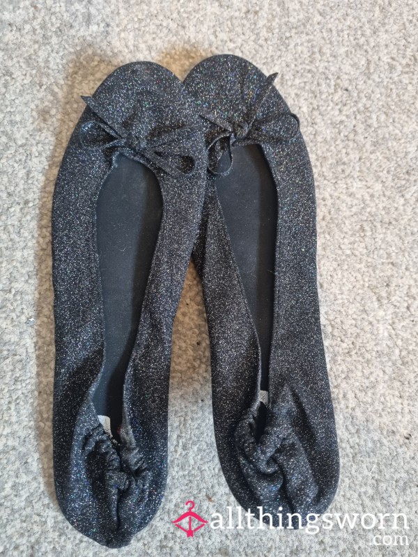 Sparkly Black Dolly Shoes