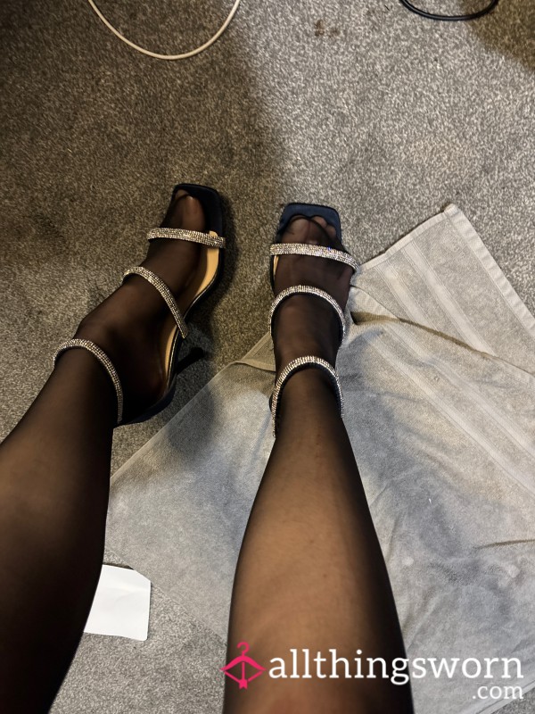 Sparkly Navy Blue High Heels😍😍 Well Worn Just For You🥵 Size 8😉