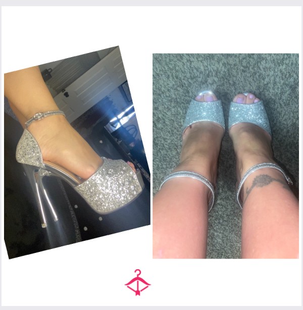 Very S**y & Sparkly Platform Open Toe High Heels