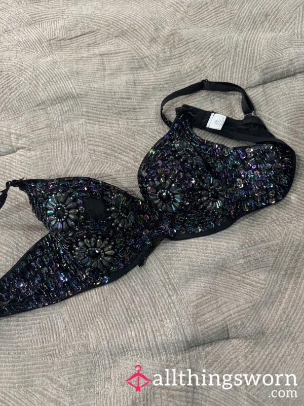 Sparkly Sequined And Beaded Rave Bra
